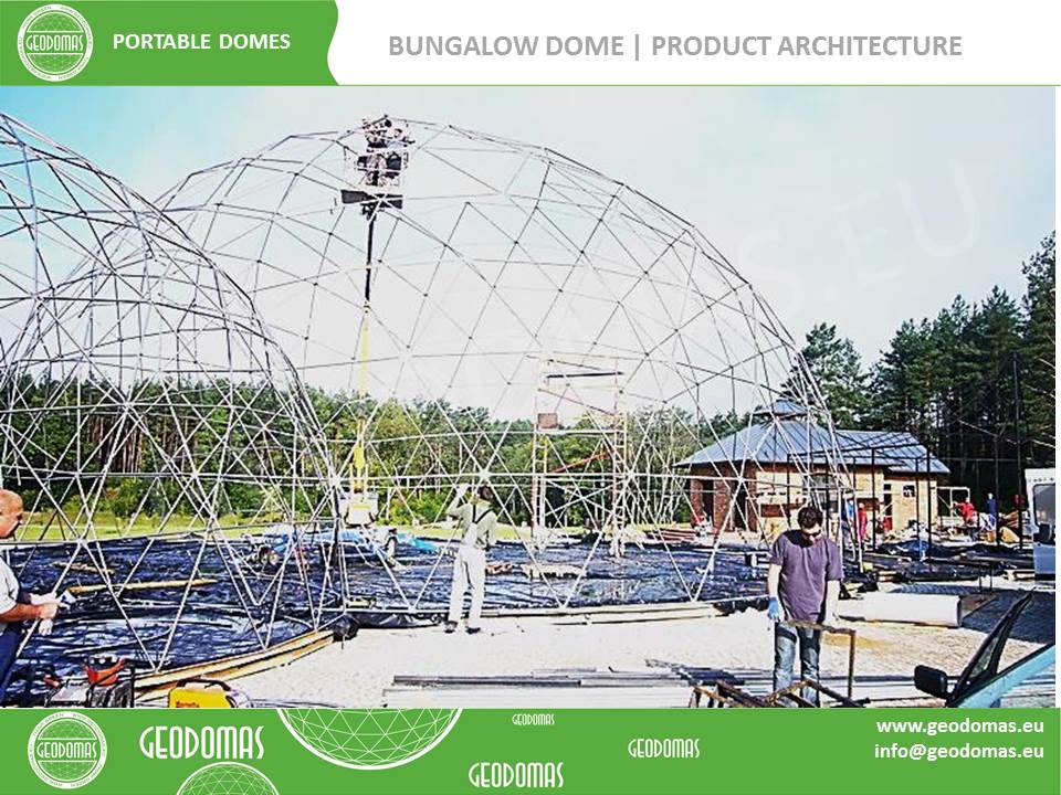 300m² Glamping Hotel 26 rooms | Dome Ø16m Height 8m