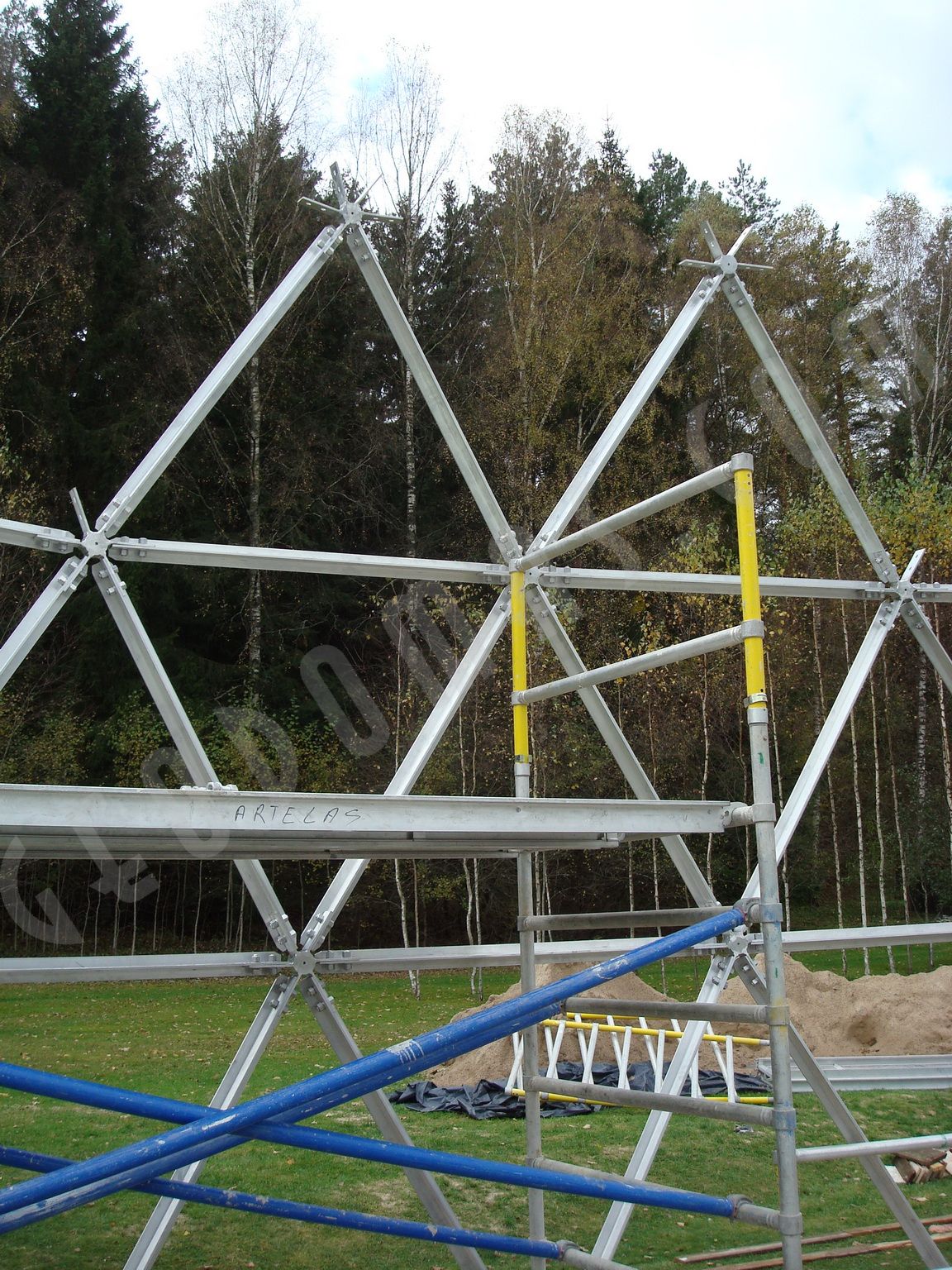 Pyramid of Merkinė @ Glass Geodesic Dome Ø23m, Merkine, Lithuania