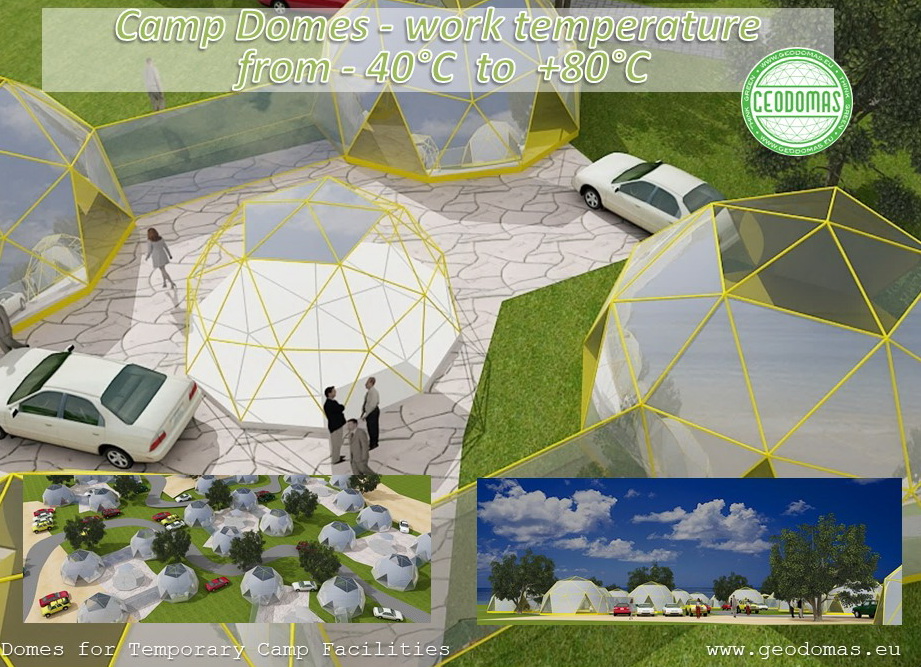 Domes for Temporary Camp Facilities Ø6m x 4person