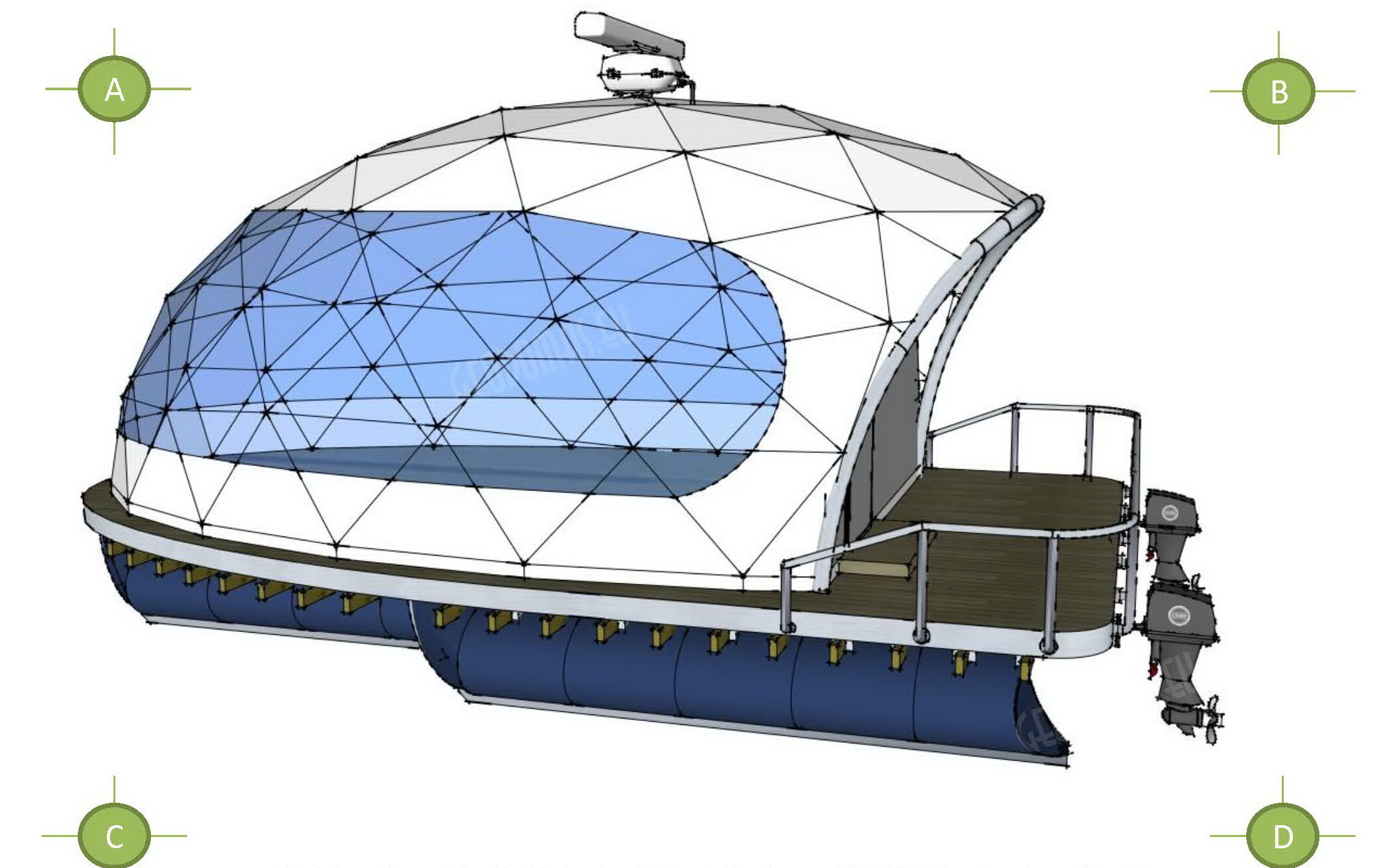 27m² Luxury Glamping Yacht | Floating Dome Ø7m, Trakai LT