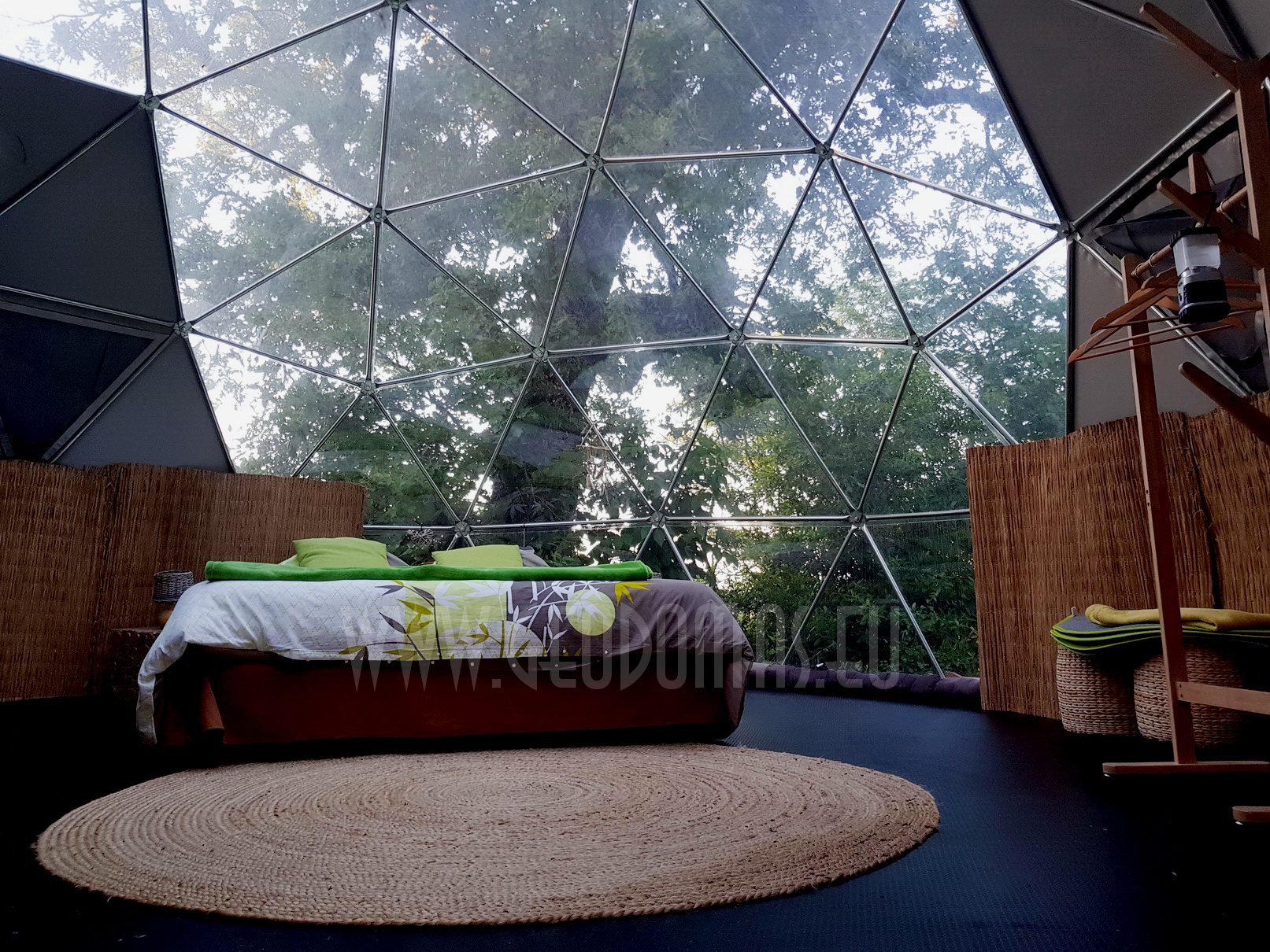 Maisons Bulles™ la nuit dans une bulle transparente | DOME Ø5m F3 20m2