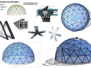50m2 DOUBLE-VITRAGE Ø8m ICO F4 H4m